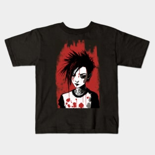 Emo Girl In Red Kids T-Shirt